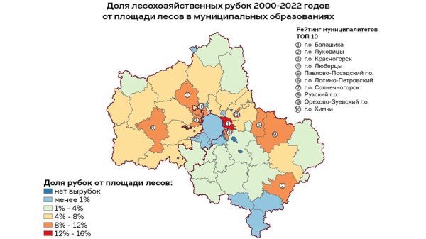 Составлена карта вырубок лесов в Московской области - новости экологии на ECOportal